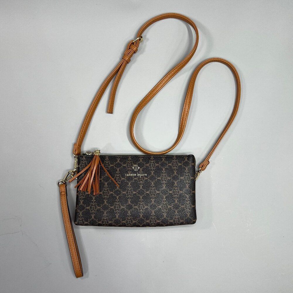 Nanette Lepore Women's Brown Cross Body Purse Clutch‎ Bag